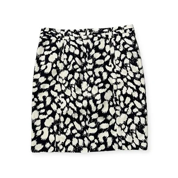 NWT LOFT Women's Pencil Skirt Dark Navy Geometric Size 12 Rayon Blend - Picture 2 of 7